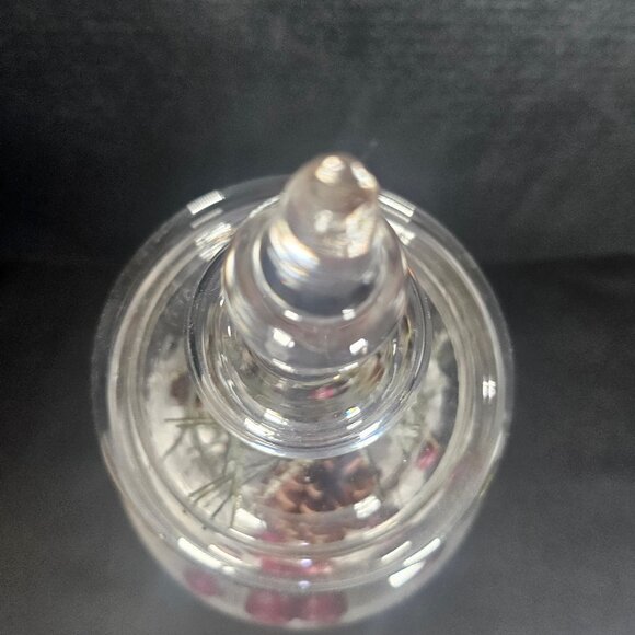 Elements Large Clear Apothecary Glass Jar With Faux Snow Pine Cones Berries - Picture 9 of 10